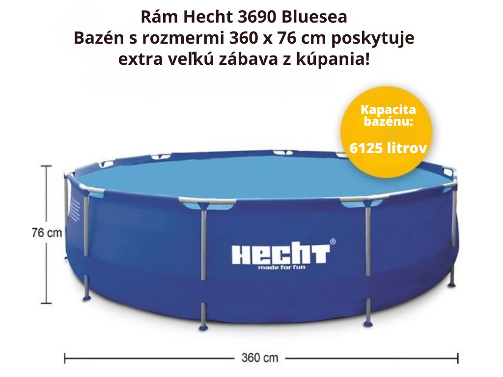 Nadzemný bazén s oceľovou konštrukciou Hecht BLUESEA 3,6 x 0,76 m 3690